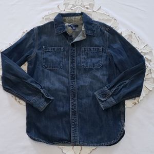GAPKIDS Button-up pocket denim long sleeve Medium
